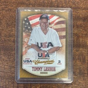 Tommy Lasorda USA Baseball Champions Card - Gold and White